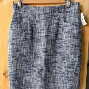 NWT | Tibi New York Pencil Skirt | Blue | Size 8 | Cotton Linen Blend